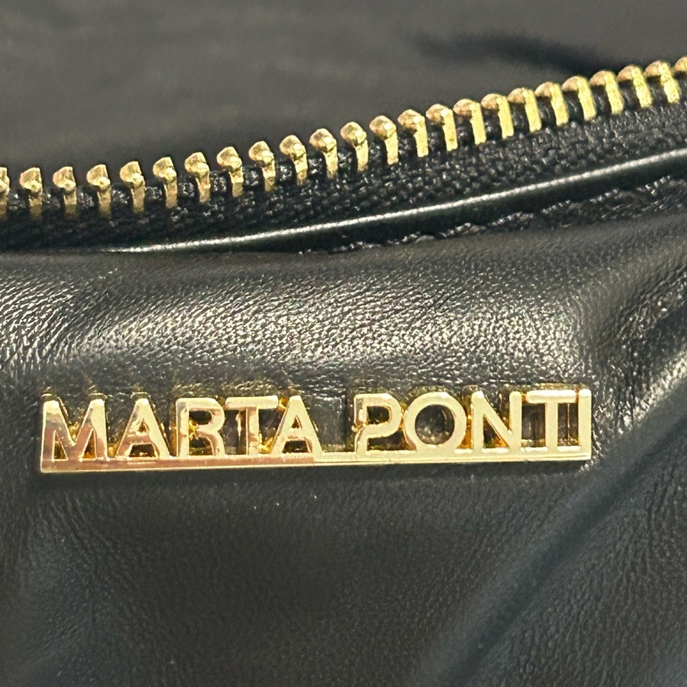 MARTA PONTI Black Quilted Crossbody Adjustable Strap bag NWT - Picture 7 of 12
